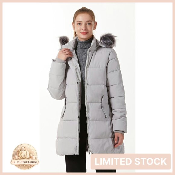 Winter Puffer Coat with Removable Hood Classic Chic Slim Fit Warm Jacket - Picture 8 of 8